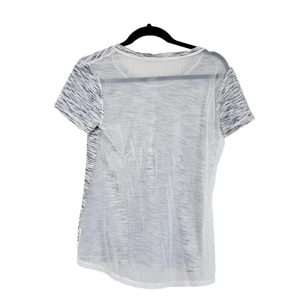 Lululemon Women's M Multicolor Stripe Beat The Heat Short Sleeve Mesh Back Shirt - Picture 2 of 13